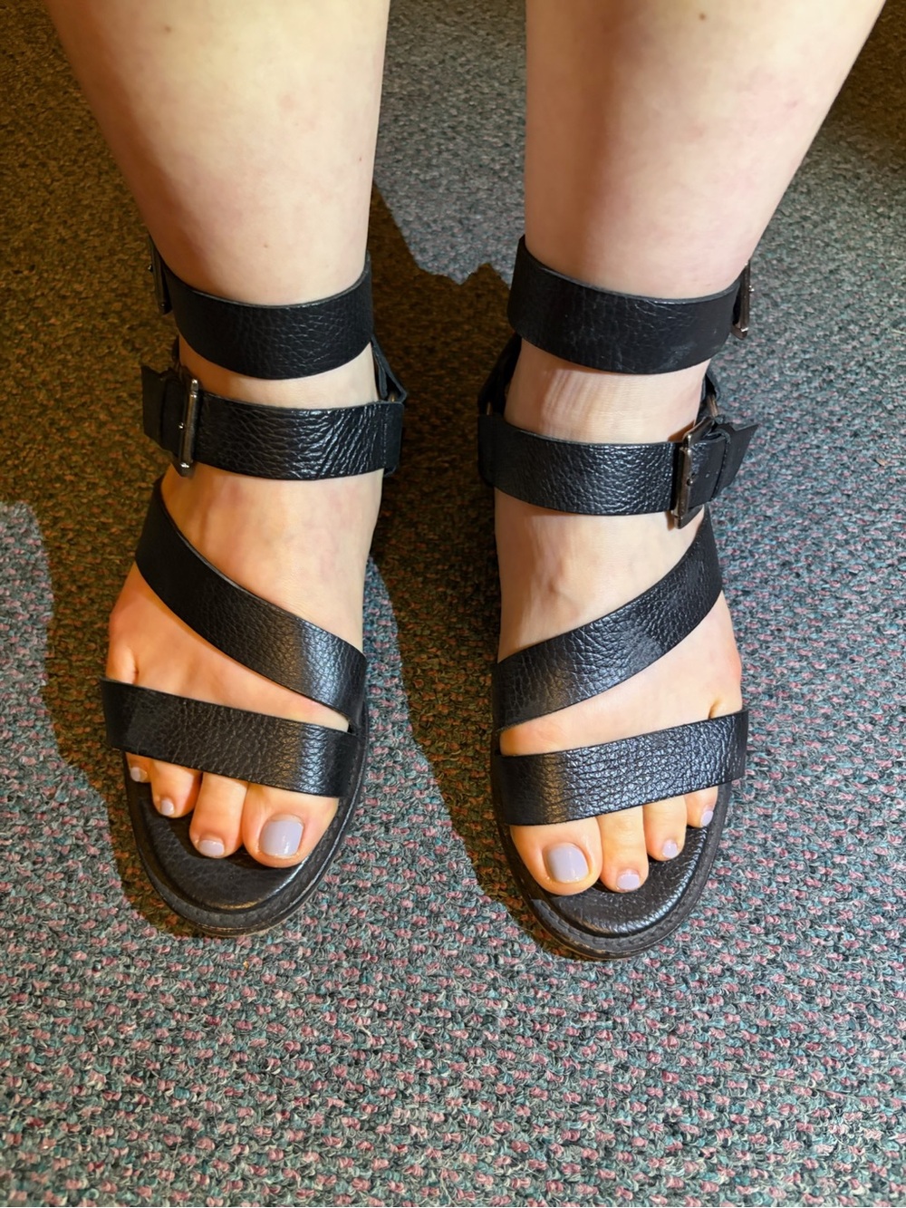 ASOS White Black Strappy Buckle Sandals 40